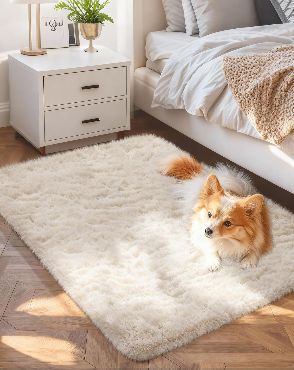 Ophanie Small Rug Upgrade Non Slip Throw Bedside Area Rugs, Fluffy Soft Grey Mini Bedroom Carpet, Affordable Door Entryway Indoor Inside Front Entrance Dog 2x3 Mat, Home Decor Aesthetic, Nursery