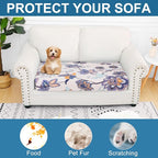 Smiry Printed Couch Cushion Covers, Stretch Soft Couch Covers for Sofa, Washable Non-Slip Sofa Slipcover Furniture Protector for Indoor and Outdoor (Medium, Beige)