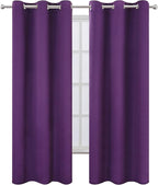 LEMOMO Purple Thermal Blackout Curtains/42 x 95 Inch/Set of 2 Panels Room Darkening Curtains for Bedroom