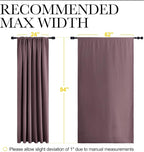 NICETOWN 2 Panels Blackout Curtains, Rod Pocket Thermal Insulated Drapes 84 inches Long, Easy-Care Modern Home Decoration Sunshades for Guest Room, Living Room, Office, 62 x 84 Inch, Dry Rose