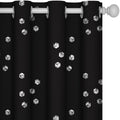 Deconovo Blackout Curtains, Black Thermal Insulated Grommet Drapes, Silver Cubic Foil Print, Energy Saving Curtains, 52" W x 95" L, 2 Panels, for Bedroom Living Room Patio Door