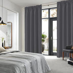 DWCN Dark Grey Blackout Curtains for Bedroom, Thermal Insulated Energy Saving Room Darkening Curtains for Living Room (W60 x L84 inch, Set of 2 Panels, Top of Rod Pocket)