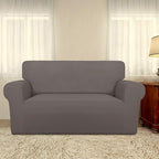 PureFit Super Stretch Sofa Slipcover – Spandex Non Slip Soft Couch Sofa Cover, Washable Furniture Protector with Non Skid Foam and Elastic Bottom for Kids, Pets （Loveseat, Taupe）