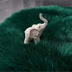 EasyJoy Ultra Soft Fluffy Shaggy Area Rug Faux Fur Rug Chair Cover Seat Pad Fuzzy Area Rug for Bedroom Floor Sofa Living Room (2 x 3 ft Sheepskin, Dark Green)