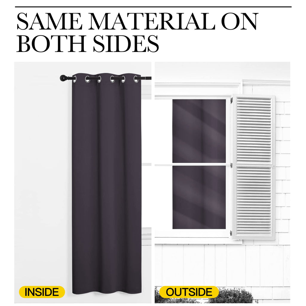 NICETOWN Greyish Purple Blackout Curtains 54 inches Length for Cafe, 2 Panels, 34" Wide, Thermal Insulated Decoration Drapes for Small Window