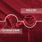 Exclusivo Mezcla Soft Waffle Fleece Bed Blanket King Size, Deep Red