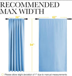 NICETOWN 2 Panels Blackout Curtains, Rod Pocket Thermal Insulated Drapes 84 inches Long, Easy-Care Modern Home Decoration Sunshades for Guest Room, Living Room, Office, 62 x 84 Inch, Blue