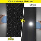 FADOTY 100% Blackout Window Cover Film, Portable Black Out Curtains for Bedroom, Cuttable Blackout Shades Fabric Sheet, No Drill Window Blinds, Sun Heat Light Blocker for Travel Media Dorm, 57'' W