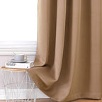 ChrisDowa 100% Blackout Curtains for Bedroom 63 Inches Long 2 Panels Set