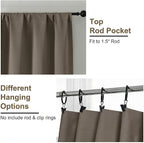 Simplebrand Ava Latte Blackout Curtains for Bedroom 90 Inches Long 2 Panels Set, Solid Privacy Energy Saving Living Room Window Treatment Curtains Blackout Drapes, W50 x L90 Inch, Latte