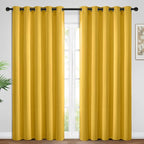 Yakamok Blackout Curtains Room Darkening Thermal Insulated with Grommet Window Curtain for Bedroom/Living Room(62Wx84L inch, Mustard Yellow, 2 Panels)