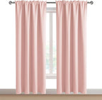 DWCN Blackout Curtains – Thermal Insulated, Energy Saving & Noise Reducing Bedroom and Living Room Curtains, Blush Pink, W 42x L 84 Inch, Set of 2 Rod Pocket Curtain Panels