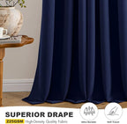 MIULEE Blackout Curtains for Bedroom 2 Panels 40 x 50 Inch Long Navy Blue