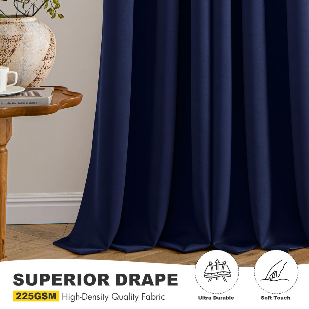 MIULEE Blackout Curtains for Bedroom 2 Panels 40 x 78 Inch Long Navy Blue