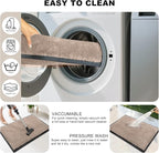 Mibao Dirt Trapper Door Mat for Indoor Outdoor, Waterproof All-Season, All-Weather Doormat, Heavy Duty Non-Slip Entrance Rug, Low Profile Absorbent Entrance Mat Carpet, 48" x 36", Beige