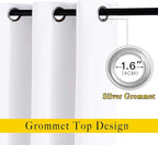 NICETOWN White Doorway Curtains 80 inches Long, Grommet Privacy Door Curtains Room Darkening Thermal Window Treatments for Bedroom/Living Room, 2 Panels, W46 x L80