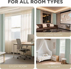 Joydeco Linen Blackout Curtains for Bedroom - 100% Light Blocking 1 Panels, Sage Green Drapes 70" W x 108" L, Thermal Insulated Room Darkening Curtains for Living Room, Rod Pocket & Back Tabs