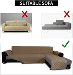 Easy-Going L Shape Sofa Slipcover - Sectional Couch Cover With Chaise Lounge - Reversible Furniture Protector for Pets, Kids, Children, Dogs, Cats (Small, Camel/Camel)