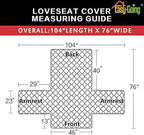 Easy-Going Reversible Loveseat Couch Cover for 2 Cushion Couch Sofa Cover for Dogs Water Resistant Furniture Protector with Foam Sticks Elastic Straps for Pet (Loveseat, Darkgray/Beige)