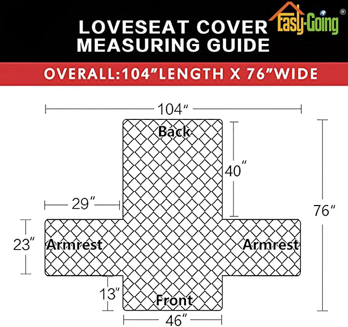 Easy-Going Reversible Loveseat Couch Cover for 2 Cushion Couch Sofa Cover for Dogs Water Resistant Furniture Protector with Foam Sticks Elastic Straps for Pet (Loveseat, Christmas Red/Ivory)