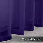 OWENIE Purple Sheer Curtains 96 Inch Length, Elegant Sheer Curtains for Bedroom, Window Voile Sheer Curtain Panels/Drapes/Treatment for Living Room, 2Pcs, Each 42" W x 96" L