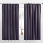 NICETOWN Blackout Curtains for Bedroom, Blackout Curtain Panels, Greyish Purple, 1 Pair, 70 by 63-inch, Window Treatment Energy Saving Thermal Insulated Solid Rod Pocket Blackout Drapes/Draperies