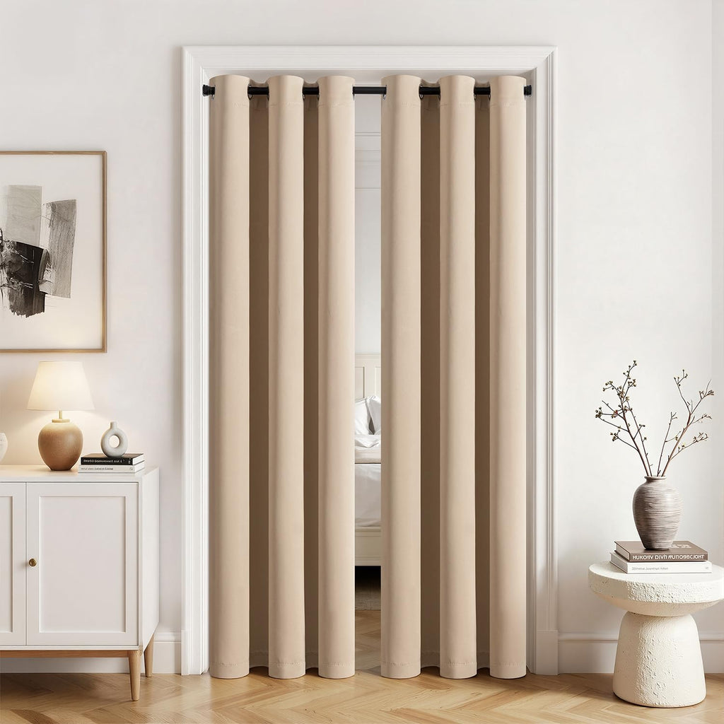 MIULEE Closet Curtain for Open Closet Without Door Grommet Top 34x80 Inches