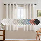 H.VERSAILTEX Elegant Natural Linen Blended Energy Efficient Light Filtering Linen Textured Curtains/Nickel Grommet Semi Sheer Window Treatments Panels/Drapes (Set of 2, Heathered Natural, 52" x 54")