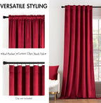 MIULEE Velvet Curtains Luxury Blackout Curtains for Bedroom Living Room Thermal Insulated Super Soft Window Drapes Rod Pocket & Back Tab Christmas Decor, Red, W52 x L72 inches, 2 Panels