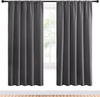 NICETOWN Blackout Curtain Panels for Window - Thermal Insulated Rod Pocket Blackout Drapes/Draperies for Dining Room (2 Panels, W52 x L72 inches, Grey)