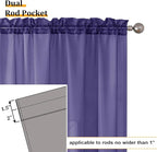 Aiyufeng Purple Sheer Curtains 72 Inch Length 2 Panels Set, Light Filtering Airy Rod Pocket Purple Window Curtain Treatment Drapes for Kitchen Bedroom Living, Each 42Wx72L Inches