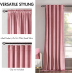 MIULEE Velvet Curtains 90 inches 2 Panels - Luxury Blackout Curtains for Girls Bedroom Nursery Living Room Thermal Insulated Super Soft Window Drapes Rod Pocket & Back Tab, Blush Pink, W52 x L90 inch