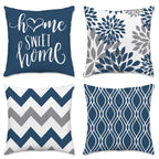 Hexagram Throw Pillow Covers 18x18, Outdoor Blue Pillow Covers Set of 2