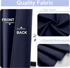 Simplebrand Ava Navy Blue Short 36 Inches Blackout Curtain 2 Panels Set, Half Window Rod Pocket Privacy Curtain Tiers for Kitchen, Curtains Blackout for Bathroom Shades, W40 x L36 Inch, Navy Blue