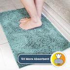 Muddy Mat® | Super Water Absorbent Door Mat Indoor, Microfiber Quick Dry Chenille Entryway Rug,Slip Resistant Front Door Mat,Indoor Mats for Entryway,Machine Washable Pet Rug, Seafoam Green 48"x72"