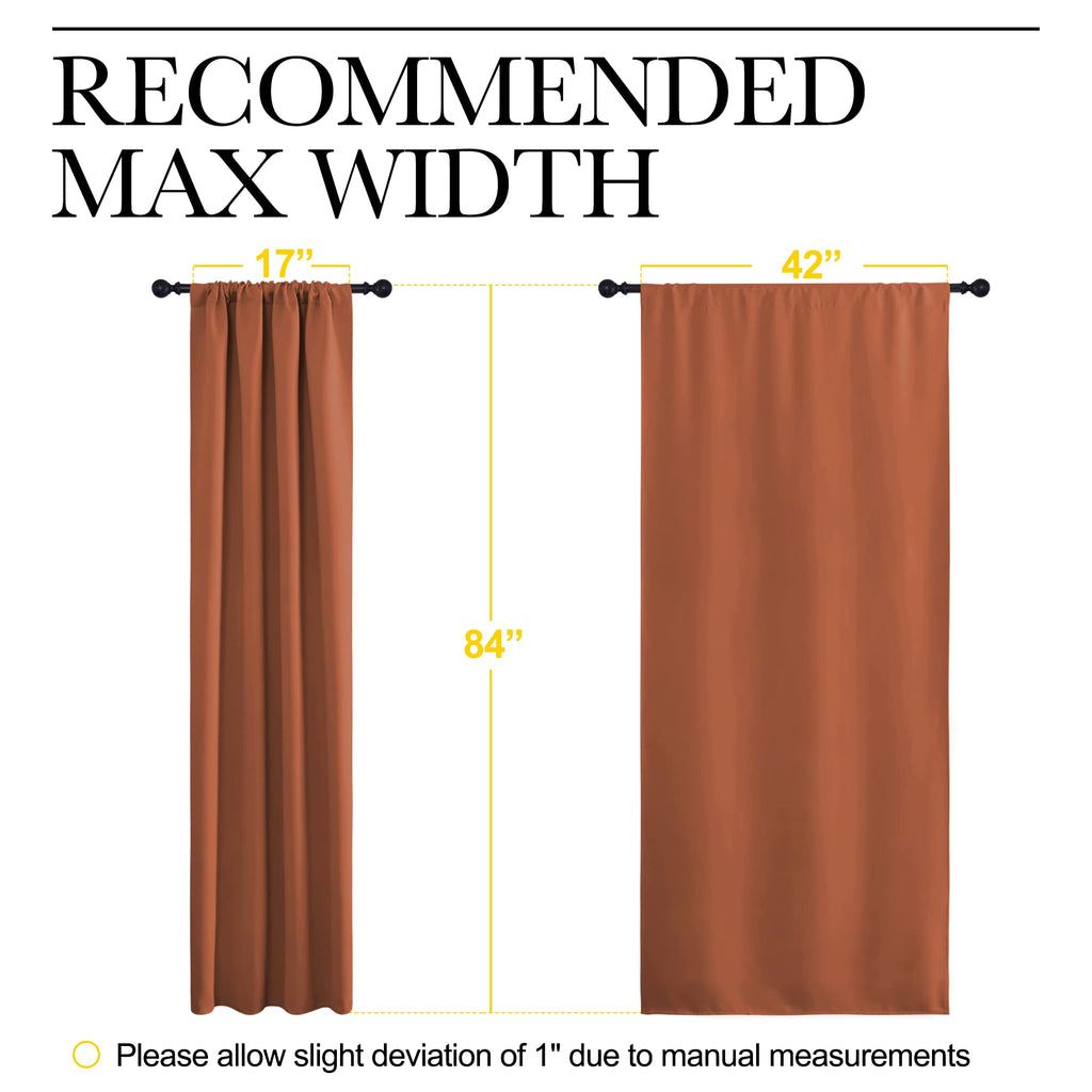 NICETOWN Blackout Curtains and Drapes - Thermal Insulated Solid Rod Pocket Blackout Draperies/Panels (Burnt Orange, 1 Pair, 42 by 84 inches)