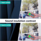 NICETOWN 100% Blackout Short Curtains with Black Liners, Solid Thermal Insulated Full Blackout 2-Layer Lined Energy Efficiency Window Drapes for Bedroom (2 Panels, 37" W by 84" L, Moroccan Blue)