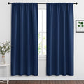 RYB HOME Blackout Curtains for Bedroom Living Room 72 inches Long, Thermal Insulated Privacy Rod Pocket Drapes for Nursery Office Home Theater, Width 42 by Length 72, Navy Blue, 2 Panels