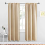 NICETOWN Blackout Room Darkening Curtains - Home Decoration Light & Noise Reducing Thermal Insulated Window Draperies with Rod Pocket Top (Biscotti Beige, 2 Panels, 34 inches Wide x 72 inches Long)