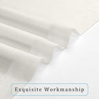 OWENIE Sheer Ivory Curtains 84 Inch Length 2 Panels Set for Living Room Bedroom, Rod Pocket Voile Sheer Panel Drapes, Ivory, 2pcs, Each 42" W x 48" L