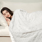 Aganear Fleece Throw Blanket for Couch Sofar 50"x60" White