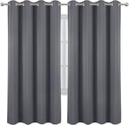 LEMOMO Grey Thermal Blackout Curtains/52 x 72 Inch/Set of 2 Panels Room Darkening Curtains for Bedroom