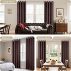 Joydeco Blackout Curtains 45 Inch Length 2 Panels Set, Thermal Insulated Long Curtains& Drapes 2 Burg, Room Darkening Grommet Drapes for Living Room Bedroom Window (W52 x L45 Inch, Chocolate)