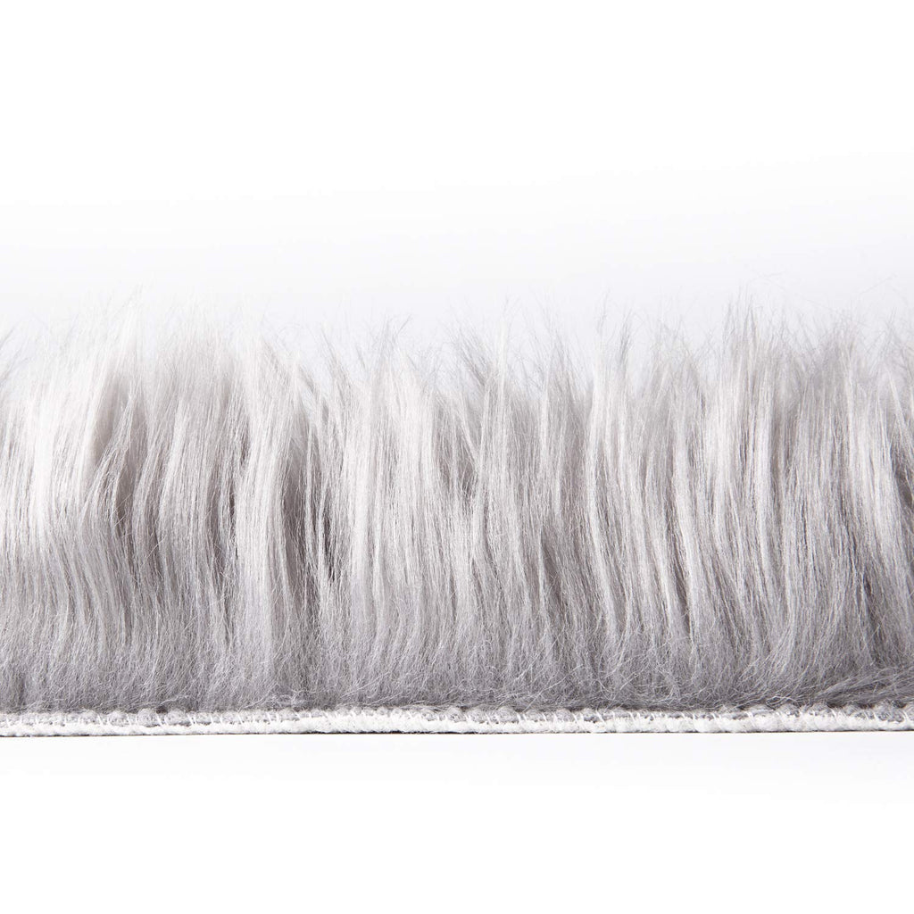 Ashler faux fur rug, Fluffy Shaggy Area Rug Ultra Soft 2 x 6 Feet Sheepskin Fur Rug, Grey Fuzzy Rug Machine Washable Shag Rug, Nursery Decor Throw Rugs for Bedroom, kids room, Living Room