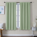 Simplebrand Ava Light Green Blackout Curtains for Bedroom 63 Inch Length 2 Panels Set, Solid Thermal Insulated Energy Saving Rod Pocket Window Treatment Curtains Blackout Drapes, W40 x L63 Inch