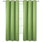 LEMOMO Light Green Thermal Blackout Curtains/38 x 84 Inch/Set of 2 Panels Room Darkening Curtains for Bedroom