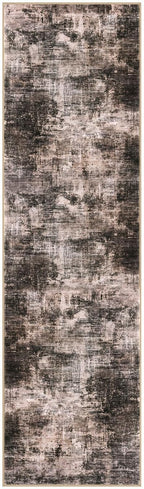 IOHOUZE Abstract Runner Rug 2x7 Ft Washable Runners for Hallways, Non Slip Kitchen Runner Printed Faux Wool Entryway Runners Indoor, Modern Abstract Floor Carpet for Hall Kitchen Bedroom, Brown/Rust