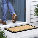 Barnyard Designs Doormat Welcome Mat for Outdoors, Large Front Door Entrance Mat, Brown (Border, 30x17)