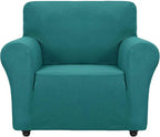 ZNSAYOTX Super Stretch Chair Slipcover Universal Sofa Chair Covers for Living Room Dogs Pet Furniture Protector Spandex Armchair Slipcovers with Anti Slip Foam Sticks (Peacock Teal, Chair)