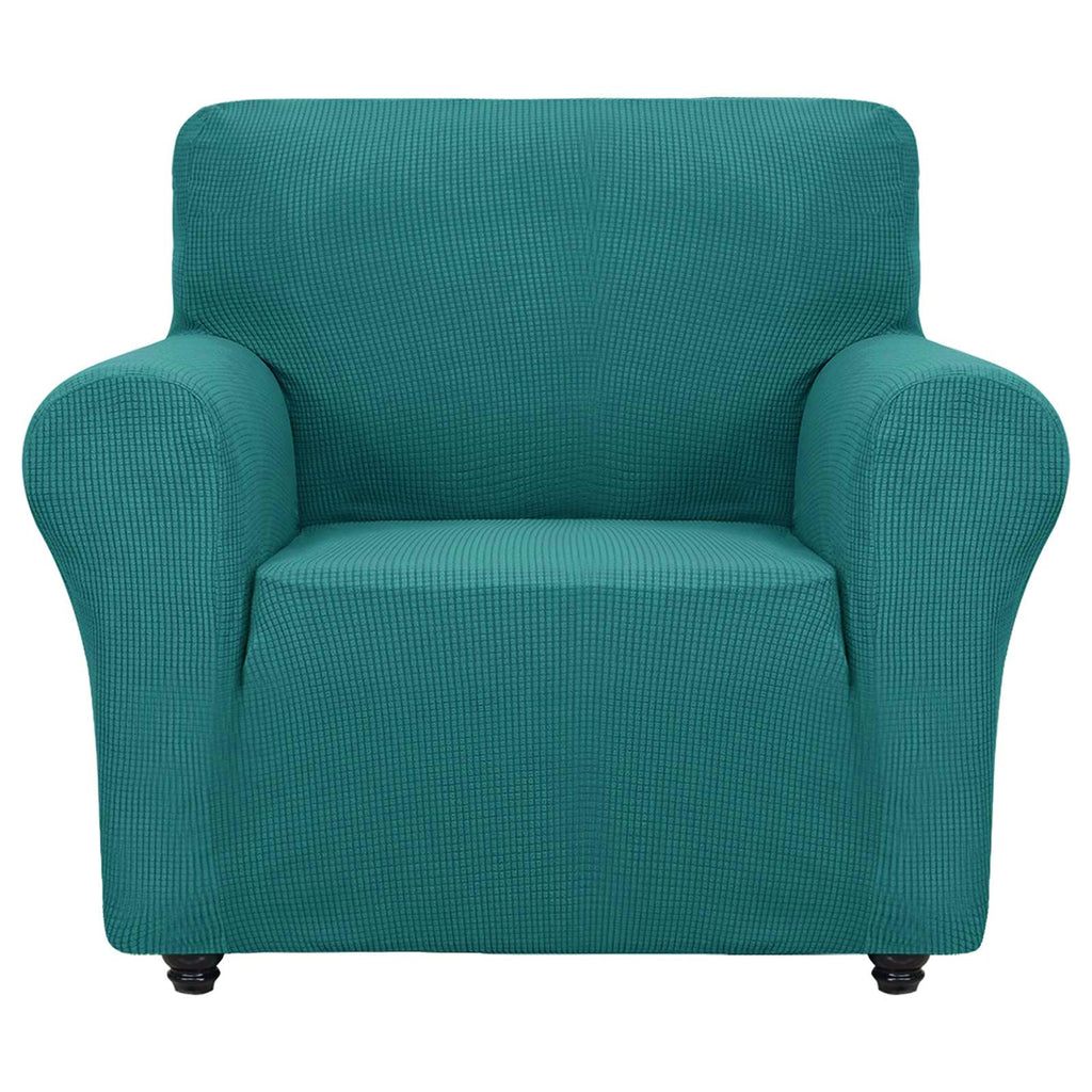 ZNSAYOTX Super Stretch Chair Slipcover Universal Sofa Chair Covers for Living Room Dogs Pet Furniture Protector Spandex Armchair Slipcovers with Anti Slip Foam Sticks (Peacock Teal, Chair)